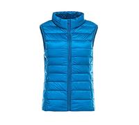 Women's Winter Down Jacket Ultra-Light Packable Thin Down Vest Sleeveless Stand Collar Gilet White Duck Feather Warm Waistcoat Outerwear Coats Puffer Vest,Blue,M