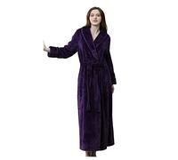 Womens Winter Dressing Gown Without Hood - Fleece Bathrobes Women Comfortable Shawl Bathrobe Nightwear Winter Warm Long Robe Housecoat Soft Fleece Full Length Bathrobe Cozy Loungewear
