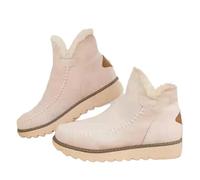 Womens Winter Flat Snow Boots,2025 Winter Casual Slip-on Warm Faux Fur-Lined Outdoor Fashion Non Slip Comfy Casual Short Booties Comfortable Lightweight Loafers Shoes