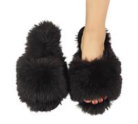 Women's Winter Fleece Slippers Indoor Cozy Home Shoes With Sole For Ultimate Comfort And Warmth Gifts The Older Women Women'S Grey Fluffy Ladies