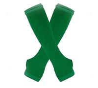 Women's Winter Gloves Plain with Cable Knit and Buttons Knitted Half Fingerless Warmer Knitted Long Hand Warmer Gloves Arm Warmer Winter Gloves Stretchy Knitted, Green, One size