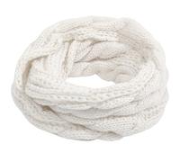 Women's Winter Infinity Scarf - Warm Knit Circle Loop Scarf for Cold Weather, White, Medium