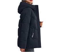 Womens Winter Jackets 2024 Clearance, Hooded Puffer Jacket Zip Up Sweatshirts Plain Hoodie Coat Padded Quilted Jacket Long Sleeves Casual Jacket Warm Outwear Cardigan with Pockets Sport Jacket Black