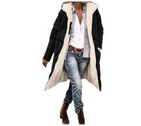 Women's Winter Jackets FashionLongline Double Faced Down Coat Waterproof & Windproof Hooded Soft Fleece Lining Padded Coats Warm Outerwear with Pockets Cold Weather Outfits