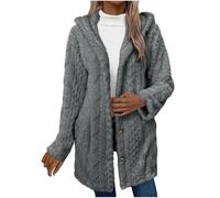 Women's Winter Jackets Fuzzy Long Sleeve Sherpa Jacket Casual Hoodies Plus Size Teddy Bear Coats Button Down Fleece Faux Furry Cardigans Trendy Winter Outerwear Fall Outfits