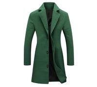womens winter jackets Winter Coats for Women Uk Wool Blend Single Breasted Trench Coats Elegant Notch Lapel Slim Fit Mid-Length Warm Jackets Green S