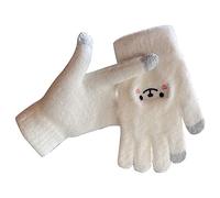 Women's Winter Knitted Cartoon Gloves with Fleece Five Finger and Minute Finger Warm Gloves Sex Toy for Extreme