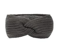 Women's Winter Knitted Headband with Twist Knot and Rib Pattern, Wide Plush Headband, Elastic Hair Bands, Warm Autumn Winter Headbands, Women, 23.5 x 11 cm, Dark Grey, Pack of 1