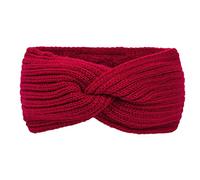 Women's Winter Knitted Headband with Twist Knot and Rib Pattern, Wide Plush Headband, Elastic Hair Bands, Warm Autumn Winter Headbands, Women, 23.5 x 11 cm, Red, Pack of 1