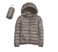 Womens Winter Lightweight Puffer Jacket with Hood Warm Short Packable Women Quilted Jacket Transitional Padded Down Jacket for Ladies Lined for Hiking Travel Plus Size Thin Jacket Down Khaki