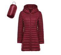 Women's Winter Long Hooded Waterproof Down Jacket Lightweight Foldable Warm Anorak Down Jacket Hiking Quilted Parka Down Windbreaker Coat Mid Season Coats and Jackets