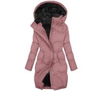 Women's Winter Padded Coat UK Long Sleeve Full Zipper Hooded Jacket Dressy Casual Solid Color Sherpa Lined Outerwear 2025 Fashion Waterproof Warm Coat with Pockets