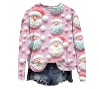 Women's Winter Pullover Without Christmas Print Pullover Crew Neck Long Sleeve Christmas Jumper Christmas Xmas Sweatshirt Festive Teenager Girls Long Sleeve Shirt Jumper Tops Christ Hoodie Short Women