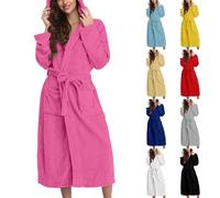 Womens Winter Robe Hooded Towelling Bath Robes For Women Terry Towelling Bathrobe Shawl Collar Ladies Dressing Gown Soft Stylish Robe Long Kimono Housecoats Perfect For Hotel & Spa