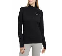 TCA Women's Winter Run Half-Zip Long Sleeve Running Reflective Training Workout Outdoor Athletic Top - Black, L