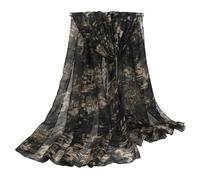 Women's Winter Scarf with Print, Elegant Scarves, Cloths for Women, Large Wrap Stole Cloth, Warm Winter Scarf for Evening Dress, Wedding, Winter Gift, 180 x 90 cm, Black