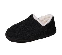 Women's Winter Slippers Ladies Fashion Insulated Suede Flat Bottom Closed Toe Comfortable Indoor Outdoor Shoes (Black, 7)