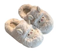 Women's Winter Slippers, Washable Slippers with Footbed, Size 40, Warm | Slippers Flat Soft Sole Winter Slippers Cute Lamb Motif Winter Shoes Foot Bed Cushioning Plush Slippers Outdoor