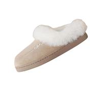 Women's Winter Slippers Women's Felt Plush Fluffy Slippers Soft Non-Slip Mules Indoor Outdoor Felt Slippers Closed House Slippers Leisure Slippers, khaki, 4 UK