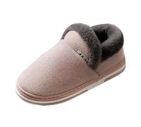 Women's Winter Slippers, Women's Slippers, Rubber Sole, Indoor Slippers, Warm Felt Slippers, Plush Lined Plush Shoes, Casual Slip-On Shoes, Cuddly Winter Shoes, Outdoor Cotton Shoes, pink, 6 UK