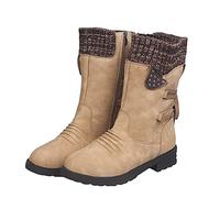 Womens Winter Snow Boots Fall Woolen Yarn Knit Booties New Mid Calf Boots Lightweight Outdoor Ladies Warm Shoes