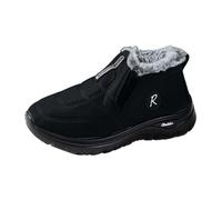 Women's Winter Snow Boots Fashionable Flat Heels Casual Lined Tea Comfortable Warming Inner Shoes for City Everyday Use Winter Boots Lined Western Ankle Boots, black, 8 UK