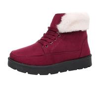 Women's Winter Snow Boots Ladies Faux Fur Lined Warm Trekking Hiking Shoes Arch Support Lightweight Lace-Up Ankle Booties Anti-Slip Mountain Combat Work Biker Trainer Outdoor Camping Climbing