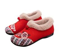 Women's Winter Snow Boots Low Toe Faux Fur Lined Warm Calf Ankle Booties Arch Support Flat Round Toe Biker Shoes 2026 Fashion Tactical Military Platform Trainers Heeled Zipper Footwear Red