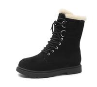Women's Winter Snow Boots Slip Low Cut Ankle Booties with Casual, Comfortable Shoes for Cold Weather Jack Women's Lambskin, black, 8.5 UK