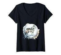 Womens Winter Snow Wolf Wolves Fairy Tales V-Neck T-Shirt