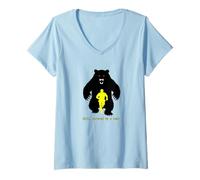 Women's Winter Tale Stage Direction Exit Bear Shakespeare Comedy V-Neck T-Shirt