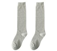 Women's Winter Thickening Warm Medium Length Leg Socks Keep Warm Sock High The Knee Lightweight Cotton Socks Lace Pantyhose for Women (Grey, One Size)