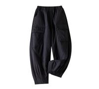 Women's Winter Trousers Elasticated Waist Quilted Padded Harem Pants with Pockets Old Lady Grandma Daily Thermal Warm Baggy Cozy Transition Lounge Pants Thick Warm Trousers Black