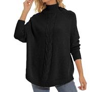 Women's Winter Turtleneck Women's Autumn Long Sleeve Knitted Pullover Casual Loose Winter Sweater High Neck Sweater Heavy Jumper Women