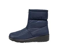 Womens Winter Warm Fur Lined Suede Snow Boots Ladies Wide Fit Round Toe Slip Resistant Work Shoes Petite Plus Size Side Zipper Lace-Up Low-Chunky Heeled Knee High Walking Shoes