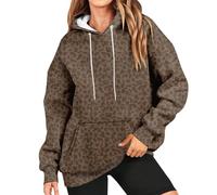 Womens Winter Warm Hoodies Pullover Soft Jumper Women's Christmas Sweatshirt For Happy Christmas Tree Graphics Long Sleeve Christmas Holiday Jumper Hoodie Sweaters Women with Hoodie (Coffee, XXL)