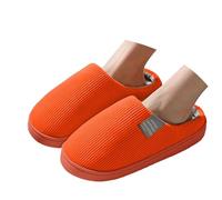 Women's Winter Warm Plush Slippers Closed Memory Foam Slide Comfortable House Slippers Wide Feet Felt Slippers Winter Slippers Lined Slippers, orange, 4.5 UK
