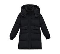 Women's Winter Warm Quilted Jacket Down Coat Women's Fall Winter Loose Thin Live Cap Down Cotton Jacket Female Winter New in The Long Thickened Warm Outwear for Work Outdoor Hiking & (Black, XXXL)