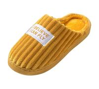 Women's Winter Warm Slippers Thick and Comfortable for Home Can Be Worn Winter Couple Shoes (German Translation) Slippers Animals, yellow, 4.5 UK