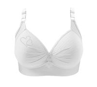 Womens Wire Push up Bras with Adjustable Shoulder Straps Ladies Full Support Bra for Sagging Breasts Comfy Cozy Daily Minimiser Bras Bralettes Lace Underwear White