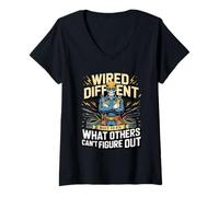 Women's Wired Different Built to Fix What Others Can't Figure Out V-Neck T-Shirt