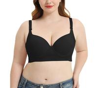 Womens Wirefree Transparent Bra Full Back Coverage Shapedly Push up Ladies Bras Higher Back 3 Rows 8 Buttons Wirefree Comfortable Breather Everyday Underwear UK