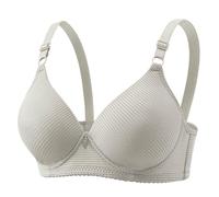 Women's Wireless Casual Breathable Knitted Ribbed Bras Ladies Comfort Plunge T-Shirt Soft Support Wireless Front Closure Supportive Gathering Beauty Back Bra
