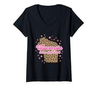 Women's Wisconsin Born and Bred Leopard Print V-Neck T-Shirt