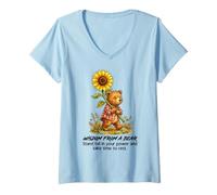 Women's Wisdom from A Bear Nature Camping Hiking Animal Lover Saying V-Neck T-Shirt