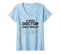 Women's Wise Doctor Once Wrote Illegible Handwriting V-Neck T-Shirt