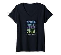 Women's Wishing You A Magical Winter Solstice V-Neck T-Shirt