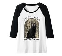 Womens Witch Black Cat Hex The Patriarchy Raglan Baseball Tee