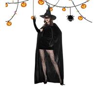 Women's Witch Costumes - Witch Cape Set | Gothic Gloves Hat Lace Masque Socks Wedding Steampunk Role Play for Halloween Festival Party Renaissance