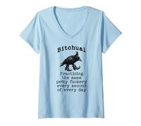 Women's Witch Crow, Bitchual: Practicing Every Second of Every Day V-Neck T-Shirt